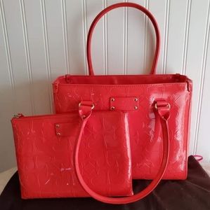 Kate Spade Patent Leather Tote & Pouch